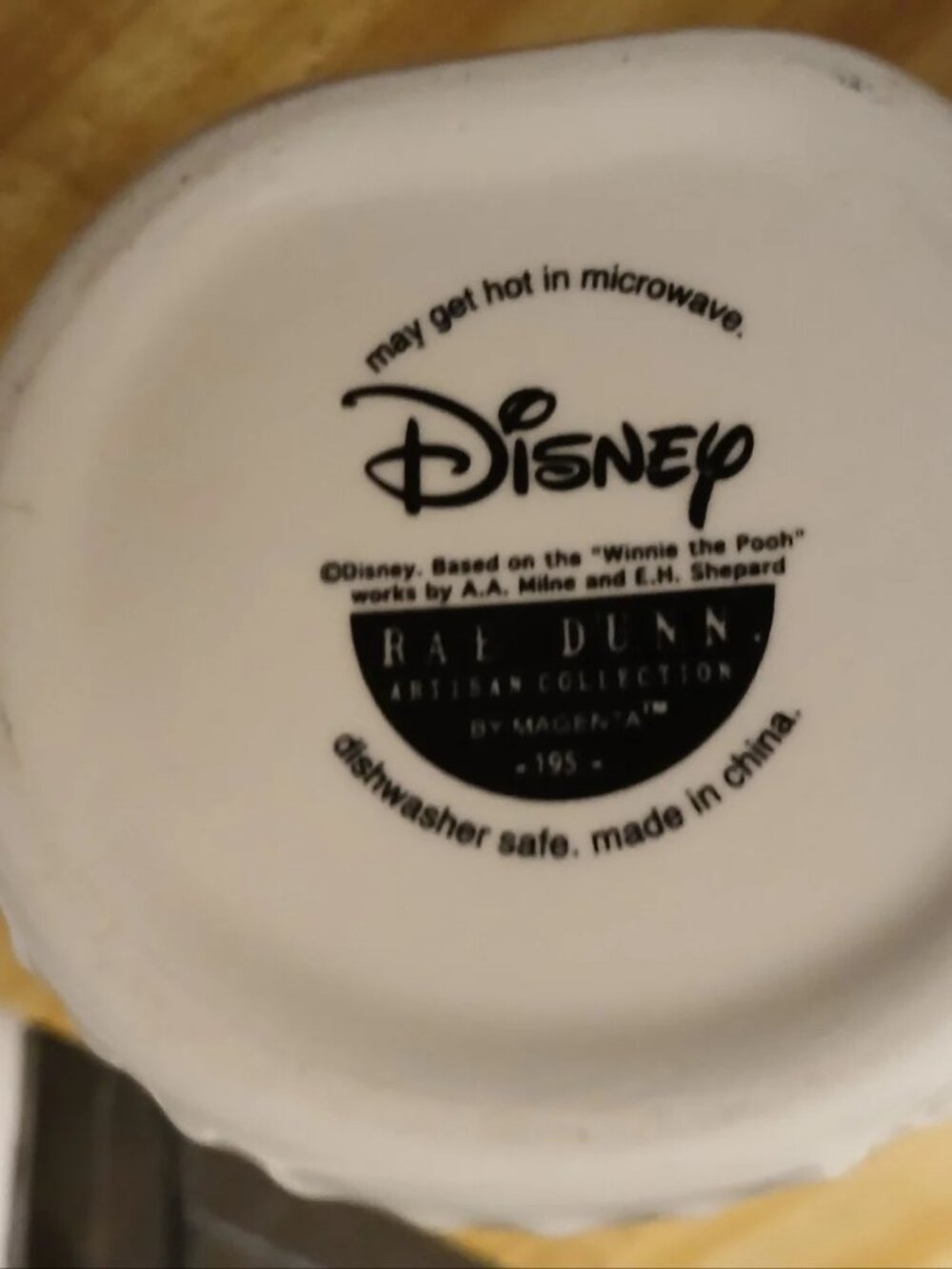Rae Dunn and Disney Pooh Bear "Home Is Where There Is Hunny" LG. Coffee Mug NEW - Picture 3 of 4